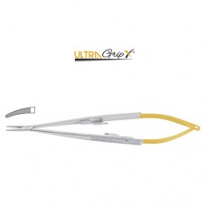 UltraGripX™ TC Micro Needle Holder Curved - With Lock Stainless Steel, 18 cm - 7"